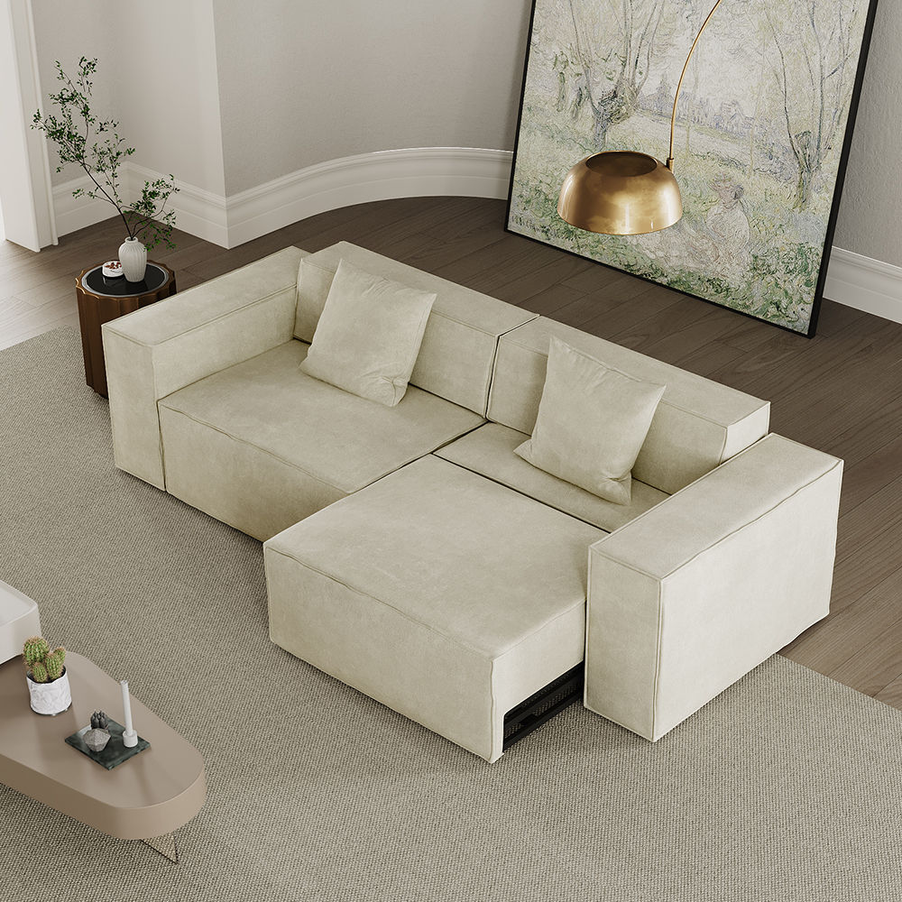 Sofas & Loveseats Beige Fabric Modular Sofas