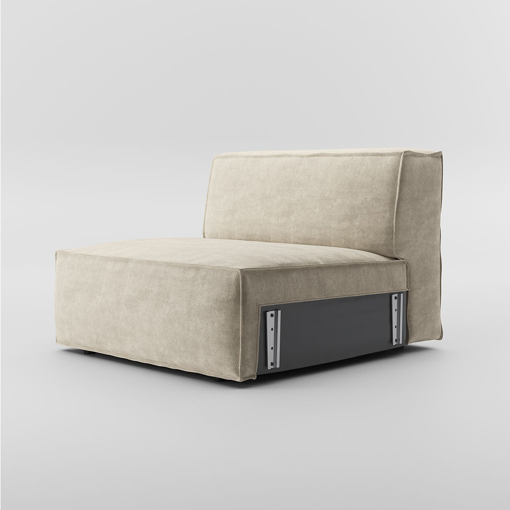 Pure Color Beige Fabric Modular Sofas