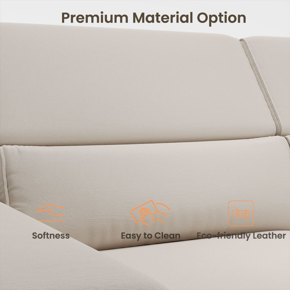 Modern Beige Eco-friendly Microfiber Leather Modular Sofas