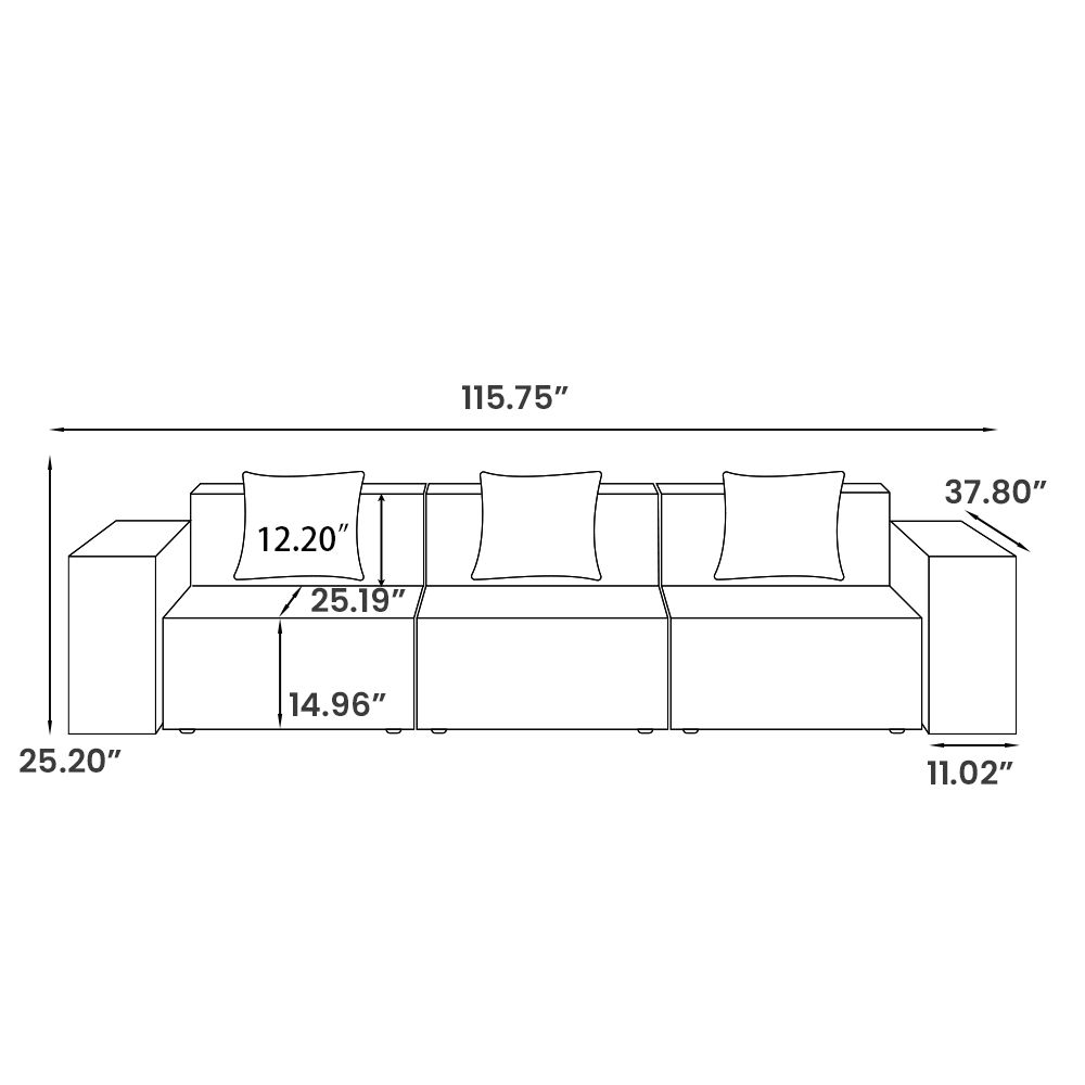 Pet Friendly Beige Fabric Modular Sofas