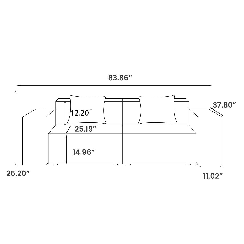 On the Ground Dark Gray Fabric Modular Sofas