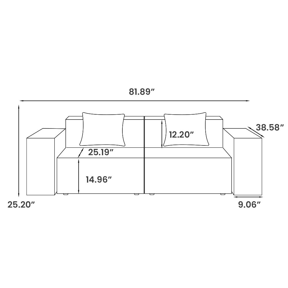 Partly Assemble Beige Fabric Modular Sofas