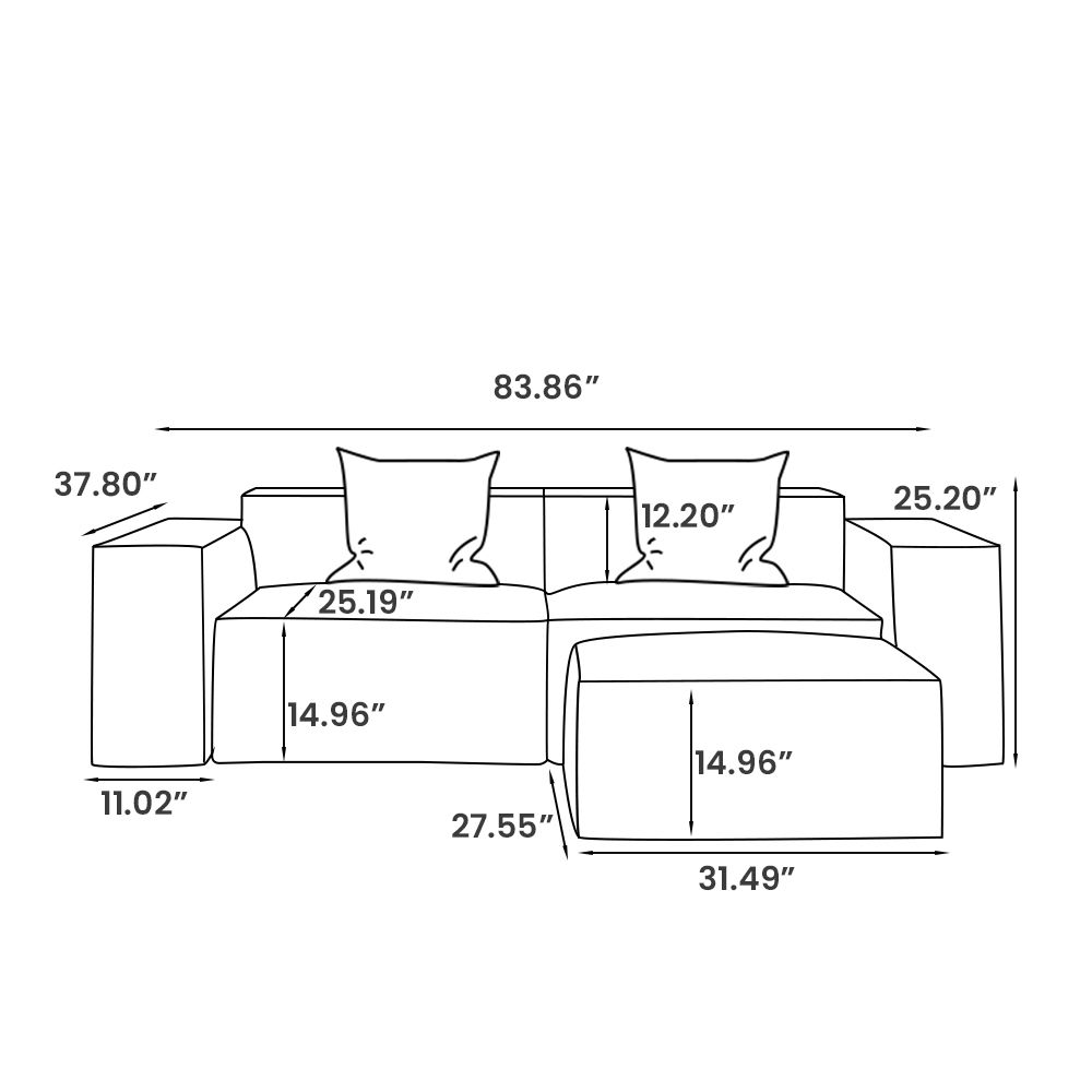 Fabric Beige Fabric Modular Sofas