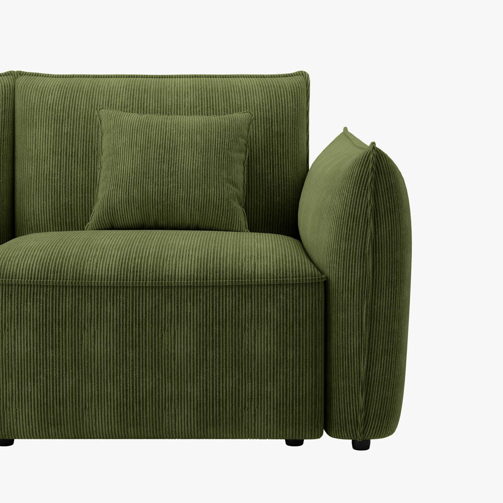 L-Shaped Sofas Green Corduroy Modular Sofas