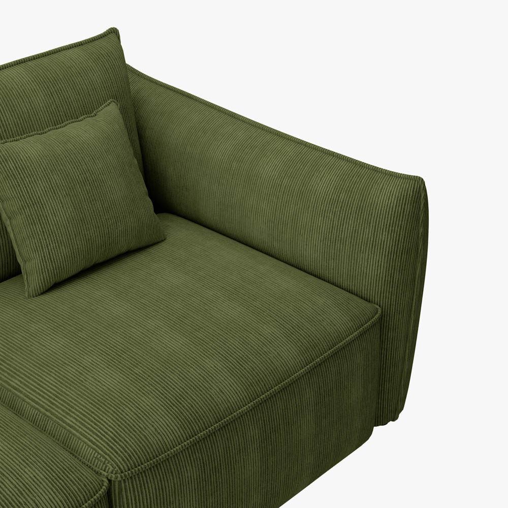 U-Shaped Sofas Green Corduroy Modular Sofas