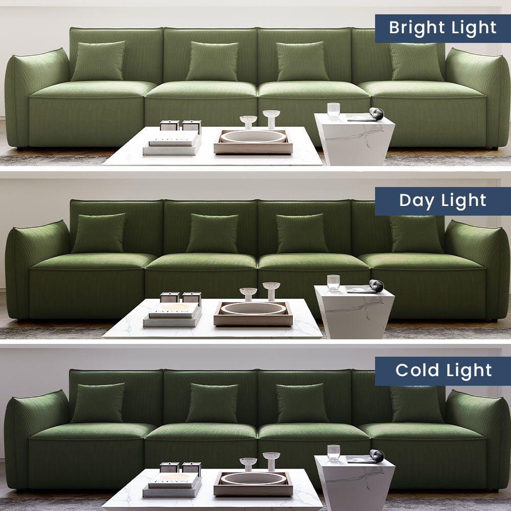Modern Green Corduroy Modular Sofas