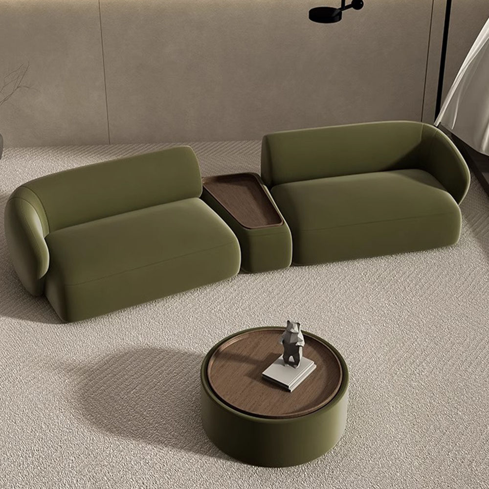 Living Room Sets Green Flannelette Modular Sofas