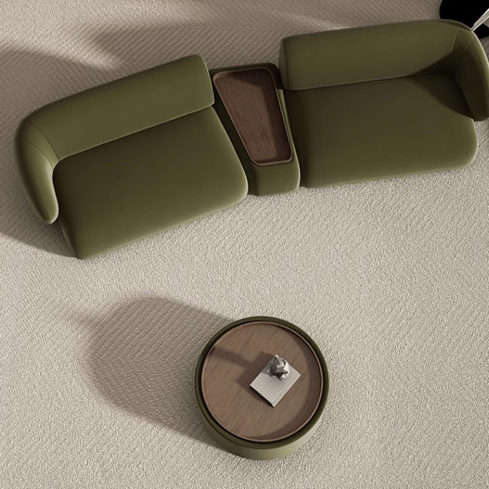 2 Seaters Green Flannelette Modular Sofas