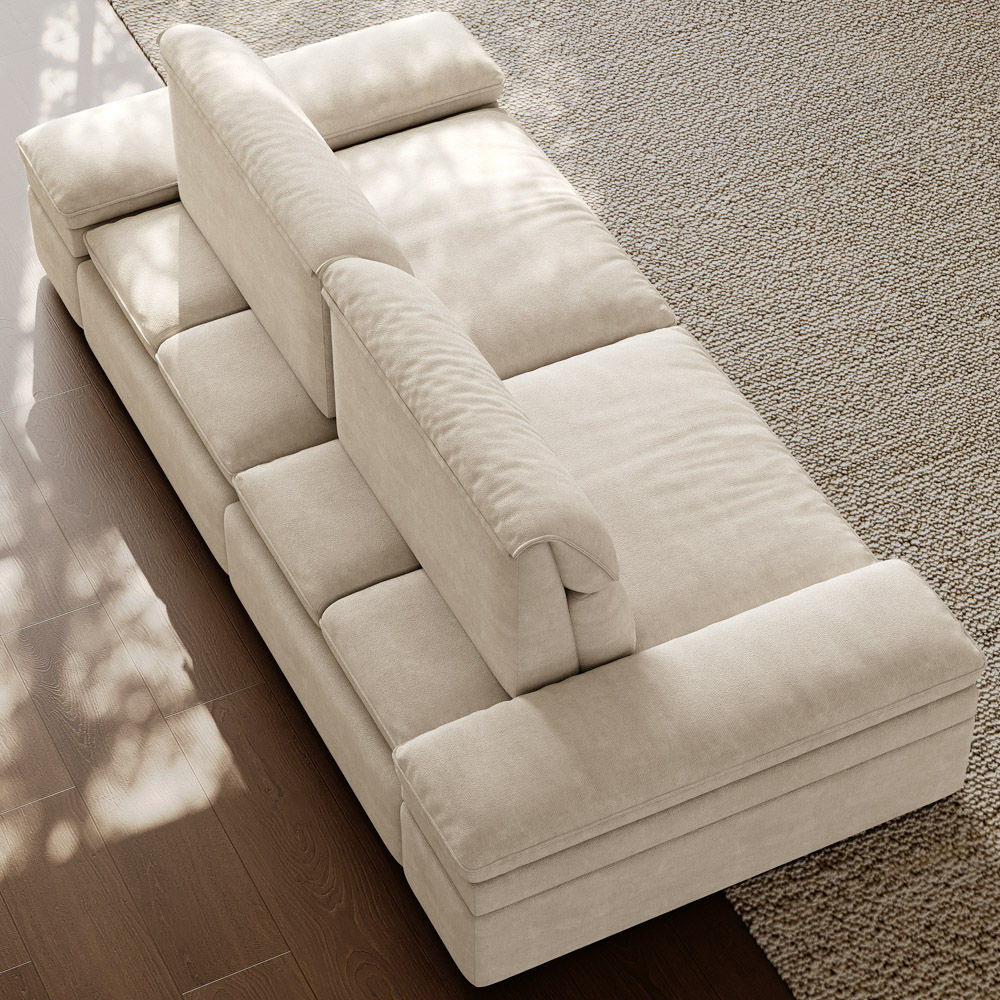 Fabric Beige Fabric Modular Sofas