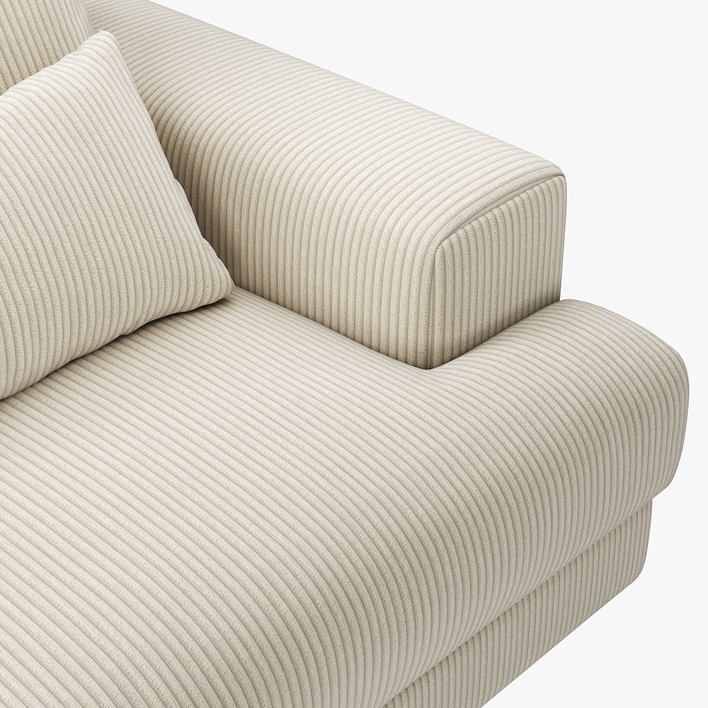 Partly Assemble Beige Corduroy Modular Sofas