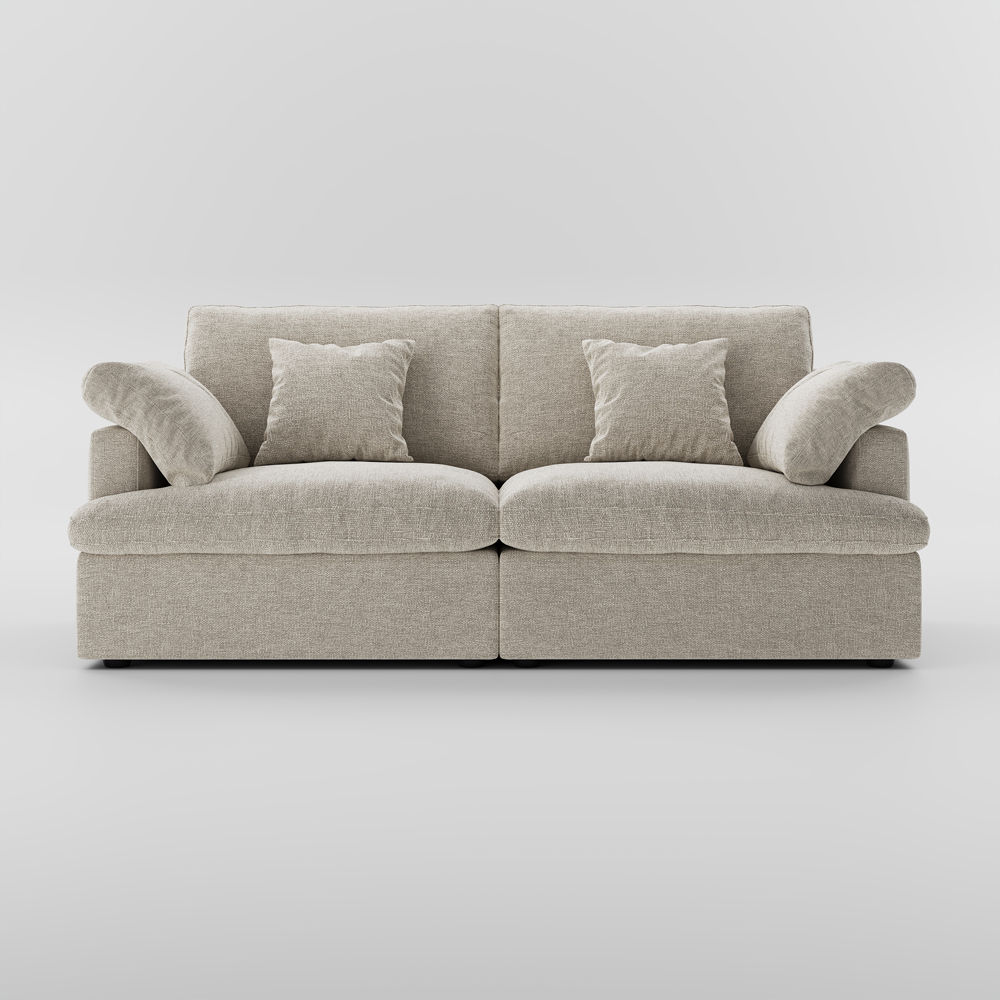 Fabric Beige Chenille Fabric Modular Sofas