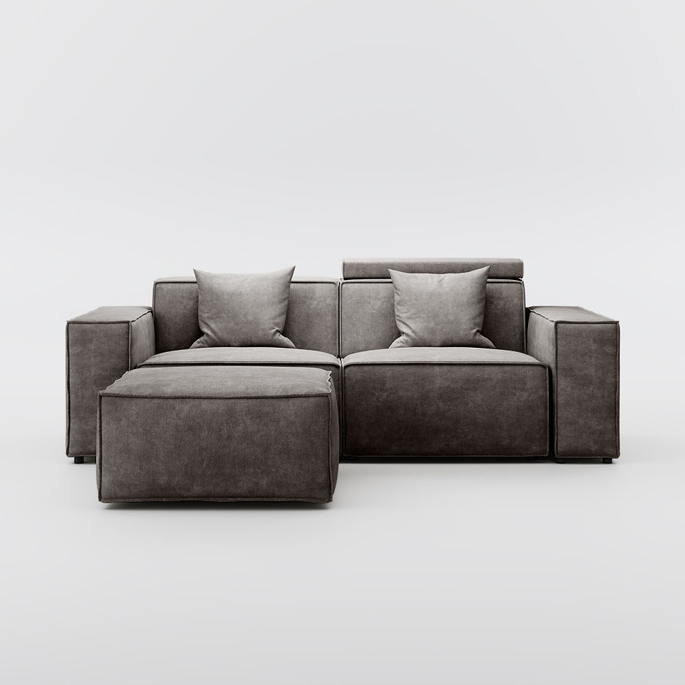 Modular Dark Gray Fabric Modular Sofas