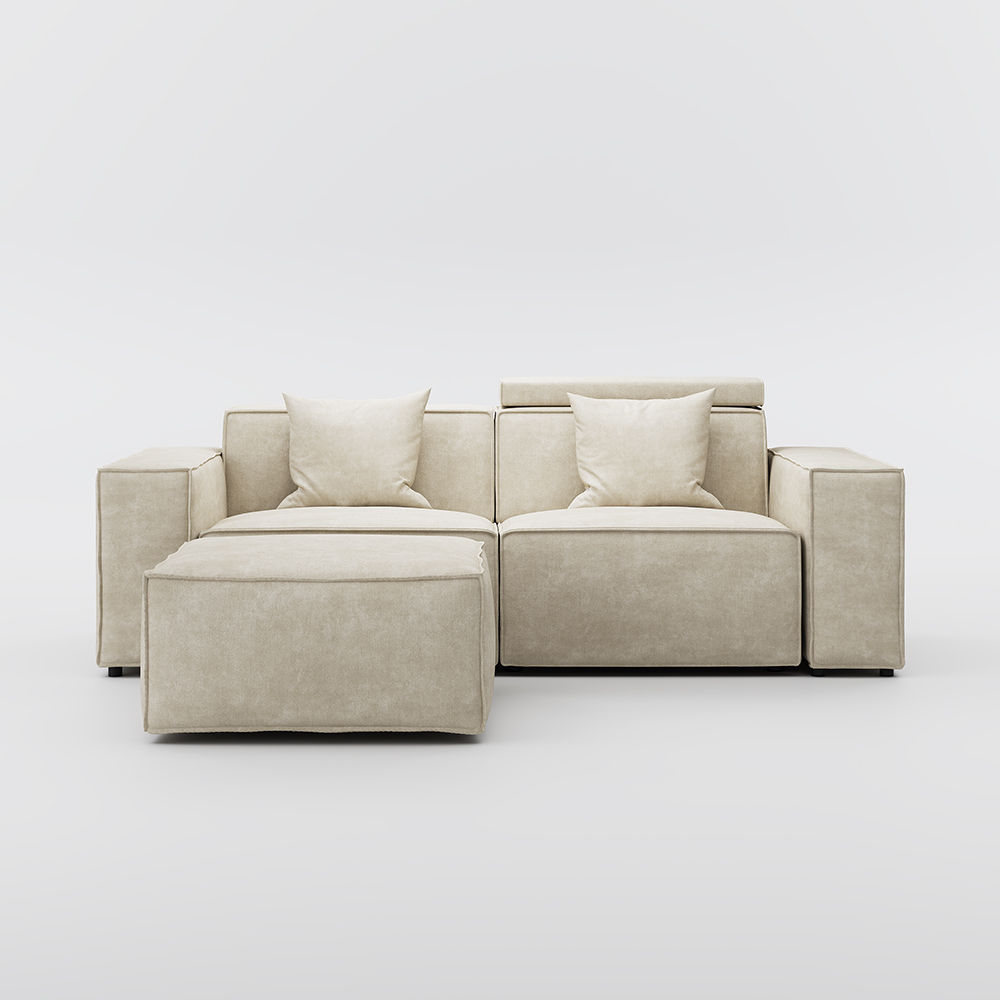 Beige Fabric Modular Sofas