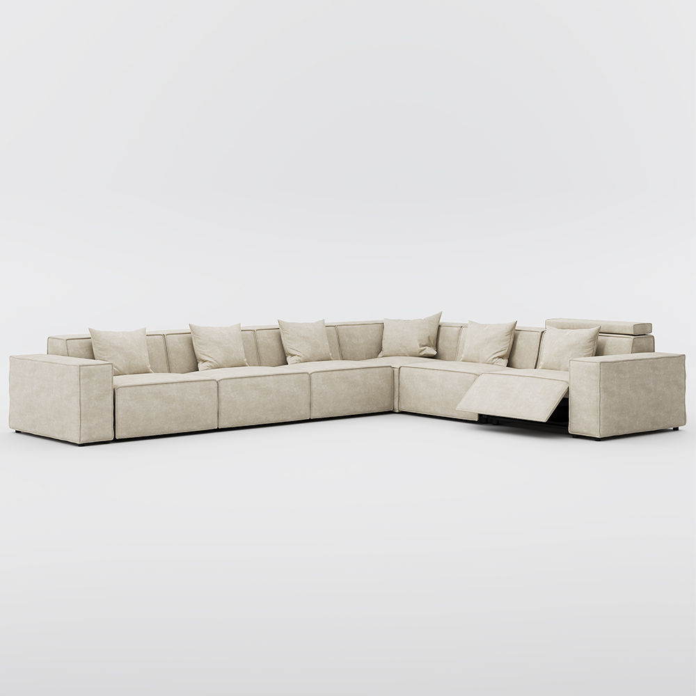 Memory Foam Beige Fabric Modular Sofas