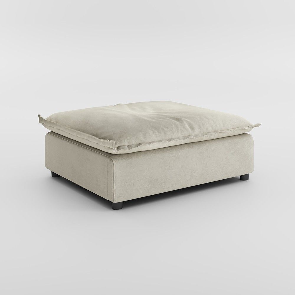 Beige Suede Fabric Modular Sofas