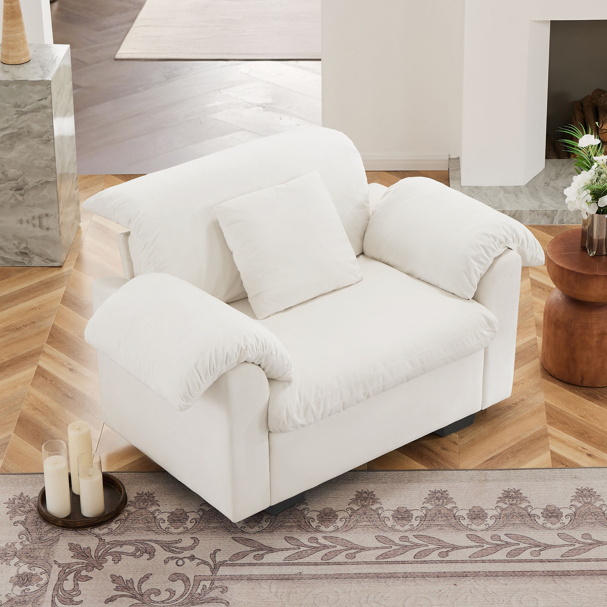 Modular Sofas Rice white Velvet Modular Sofas