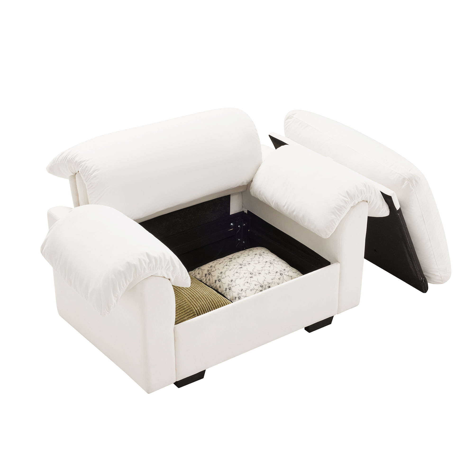 Modular Sofas Rice white Velvet Modular Sofas