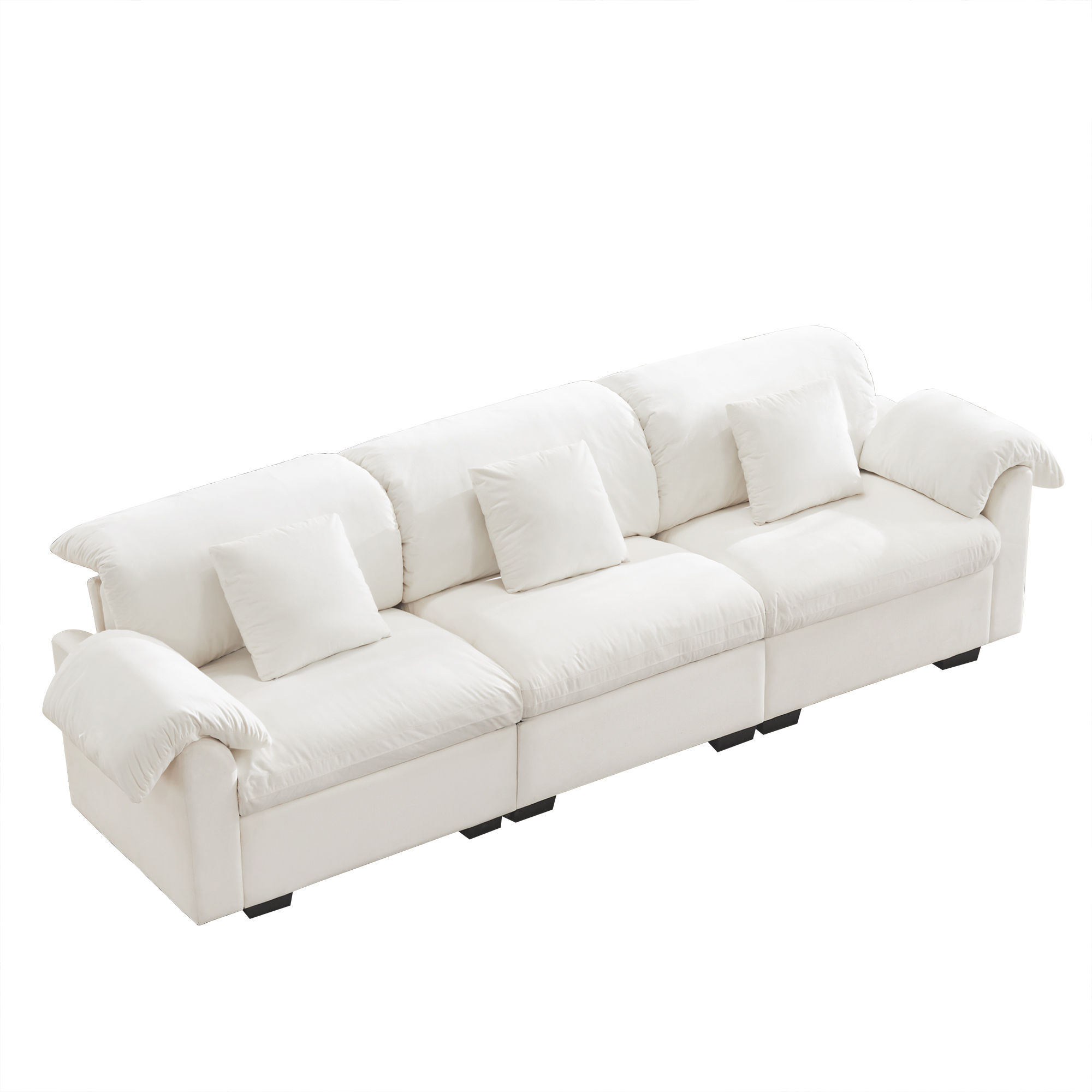 Modular Sofas Rice white Velvet Modular Sofas