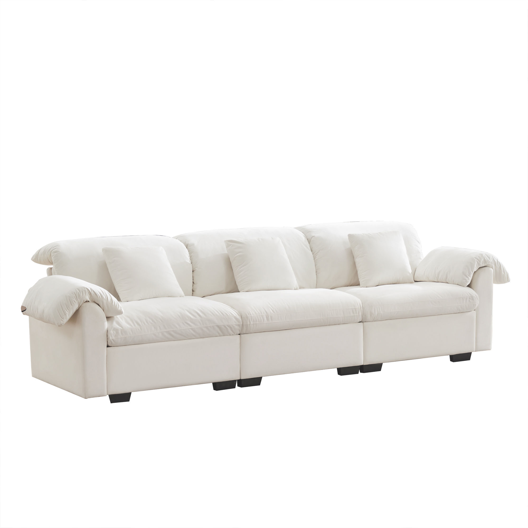 Modern Rice white Velvet Modular Sofas