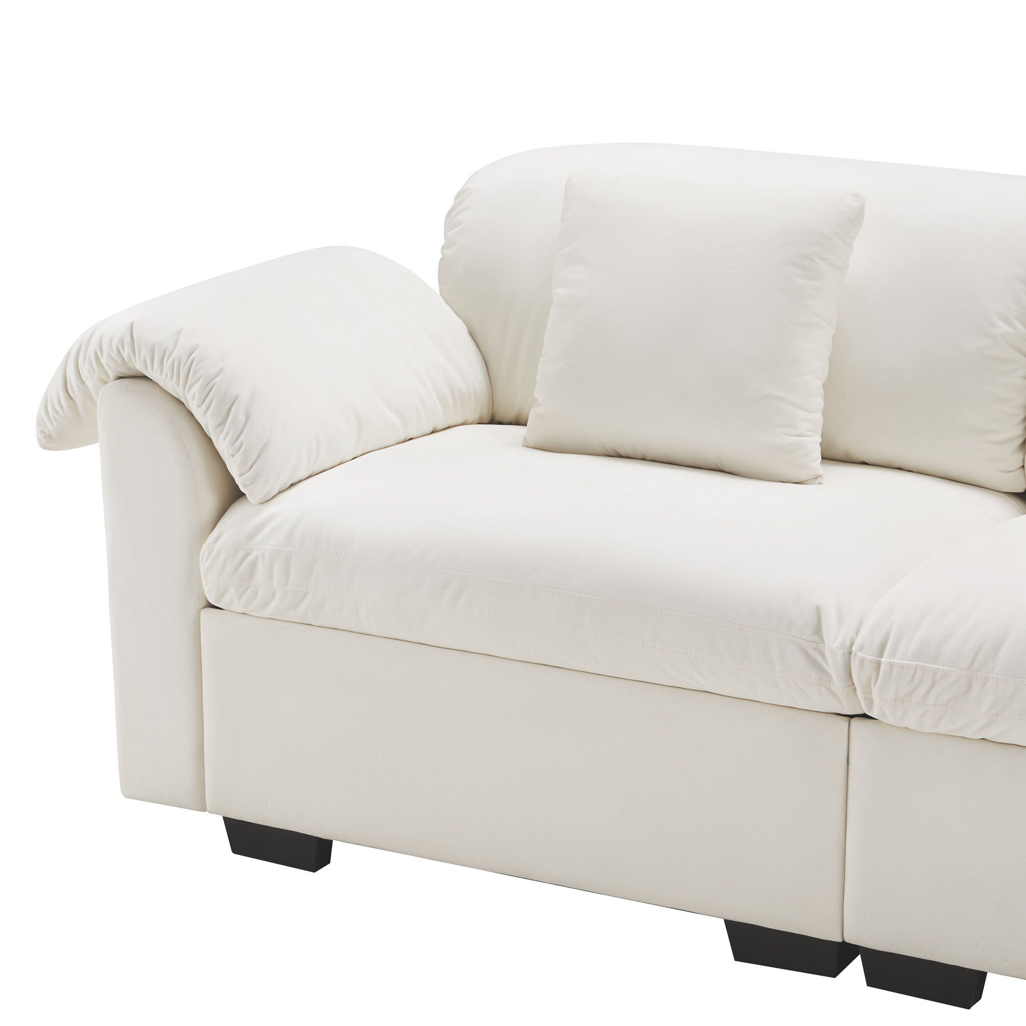 Modern Rice white Velvet Modular Sofas
