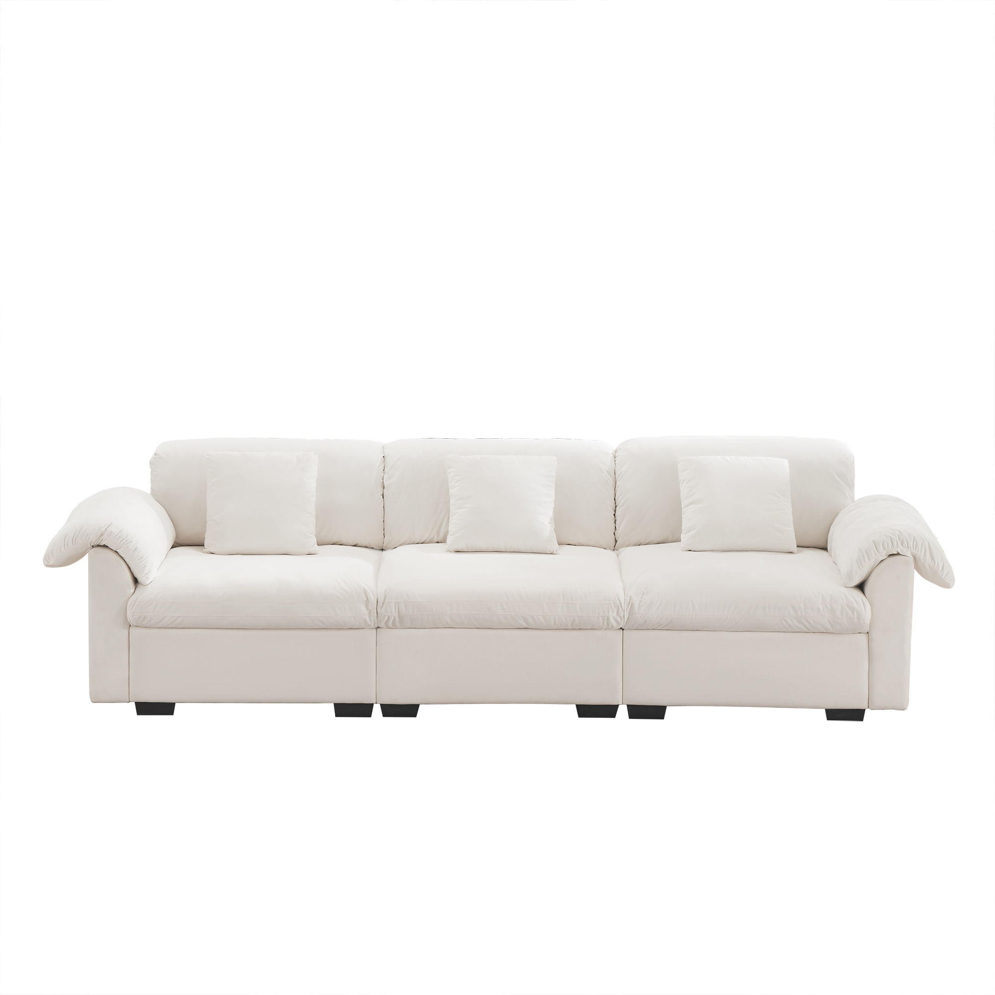 Sofas & Loveseats Rice white Velvet Modular Sofas