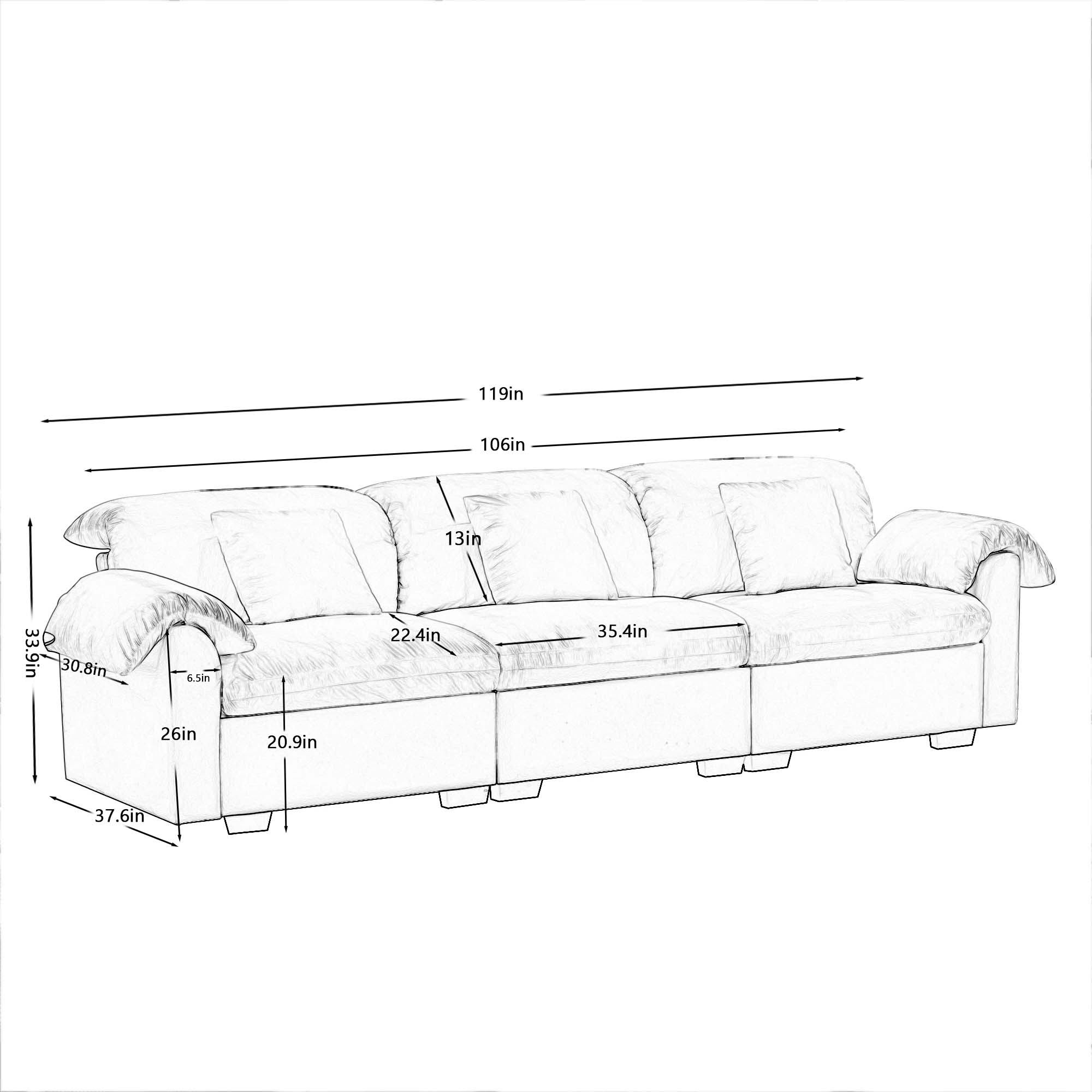 Modular Sofas Rice white Velvet Modular Sofas