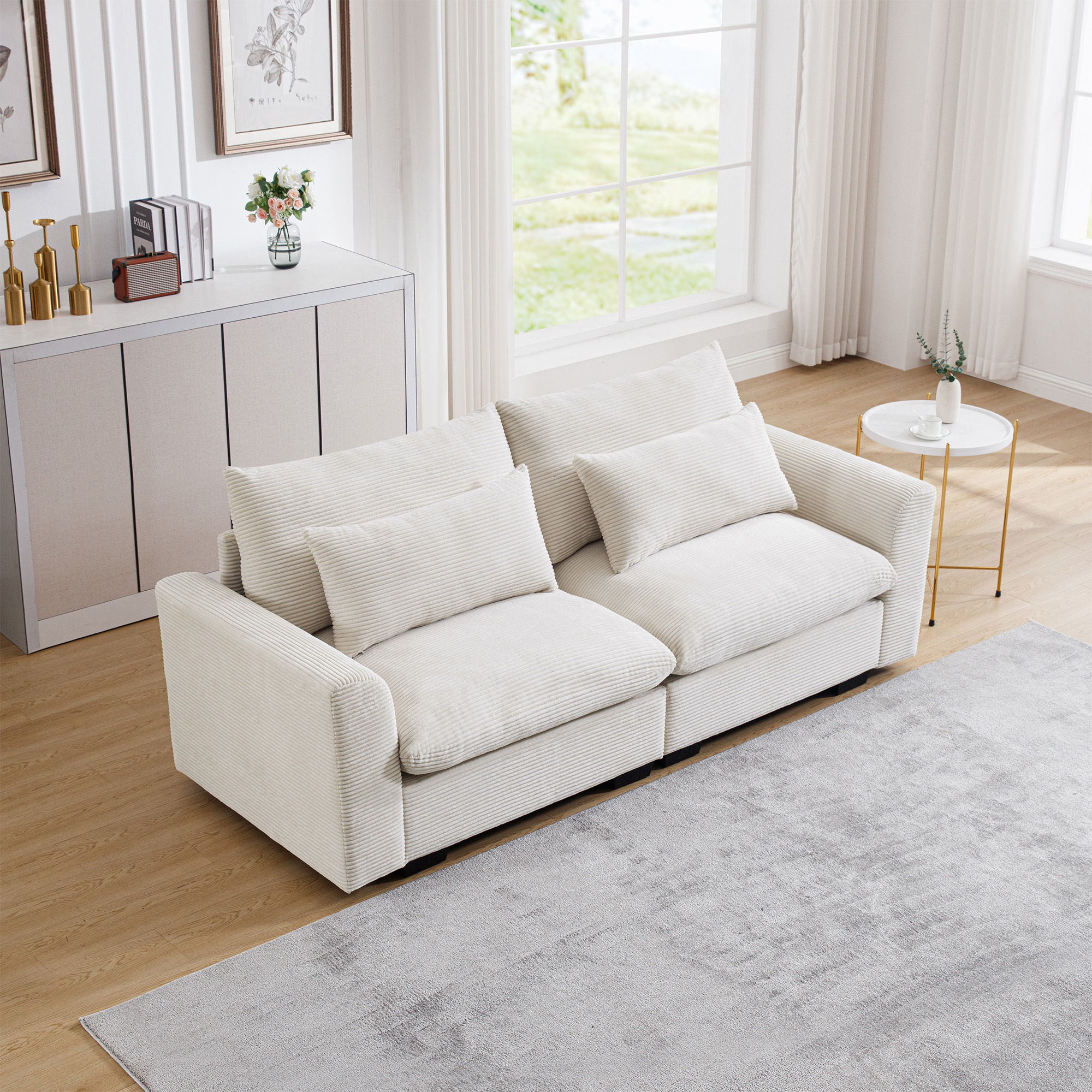 Sectionals Rice white Corduroy Modular Sofas