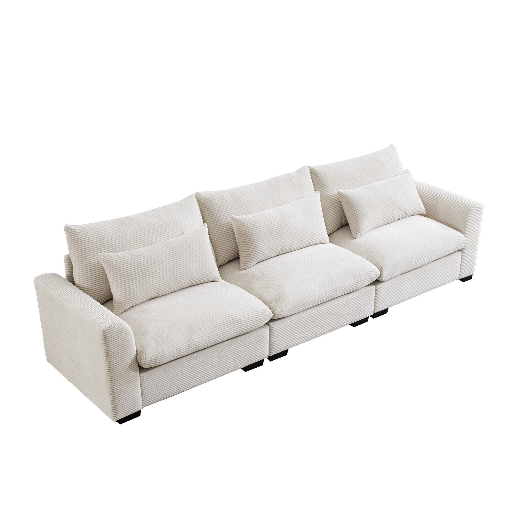 Partly Assemble Rice white Corduroy Modular Sofas