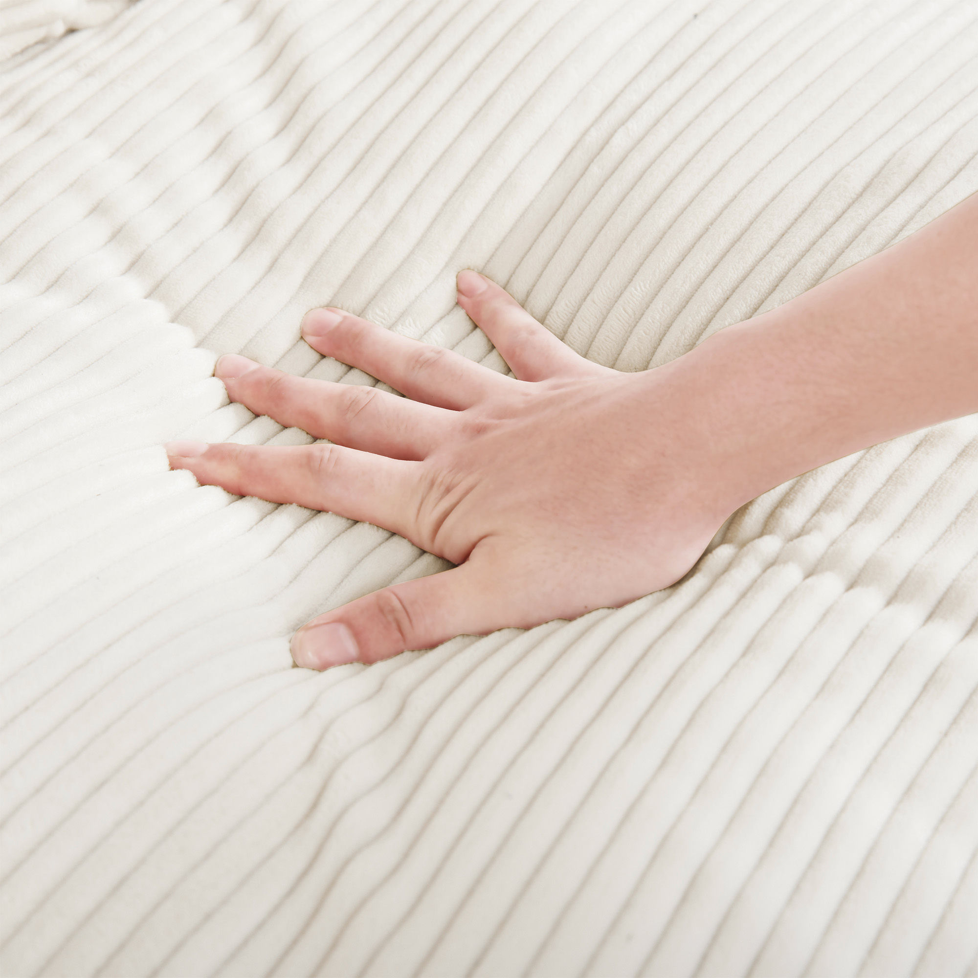 Partly Assemble Rice white Corduroy Modular Sofas