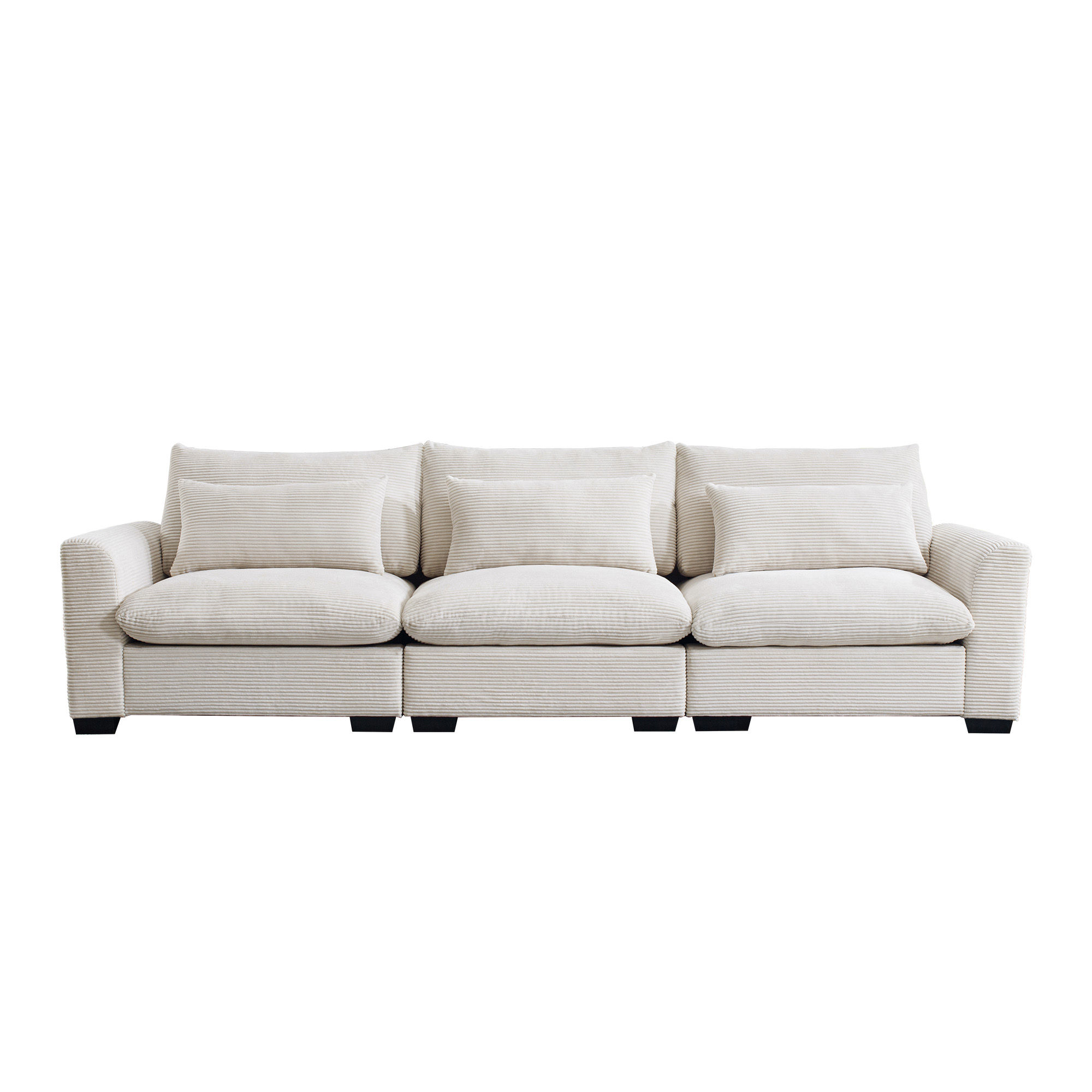 Partly Assemble Rice white Corduroy Modular Sofas