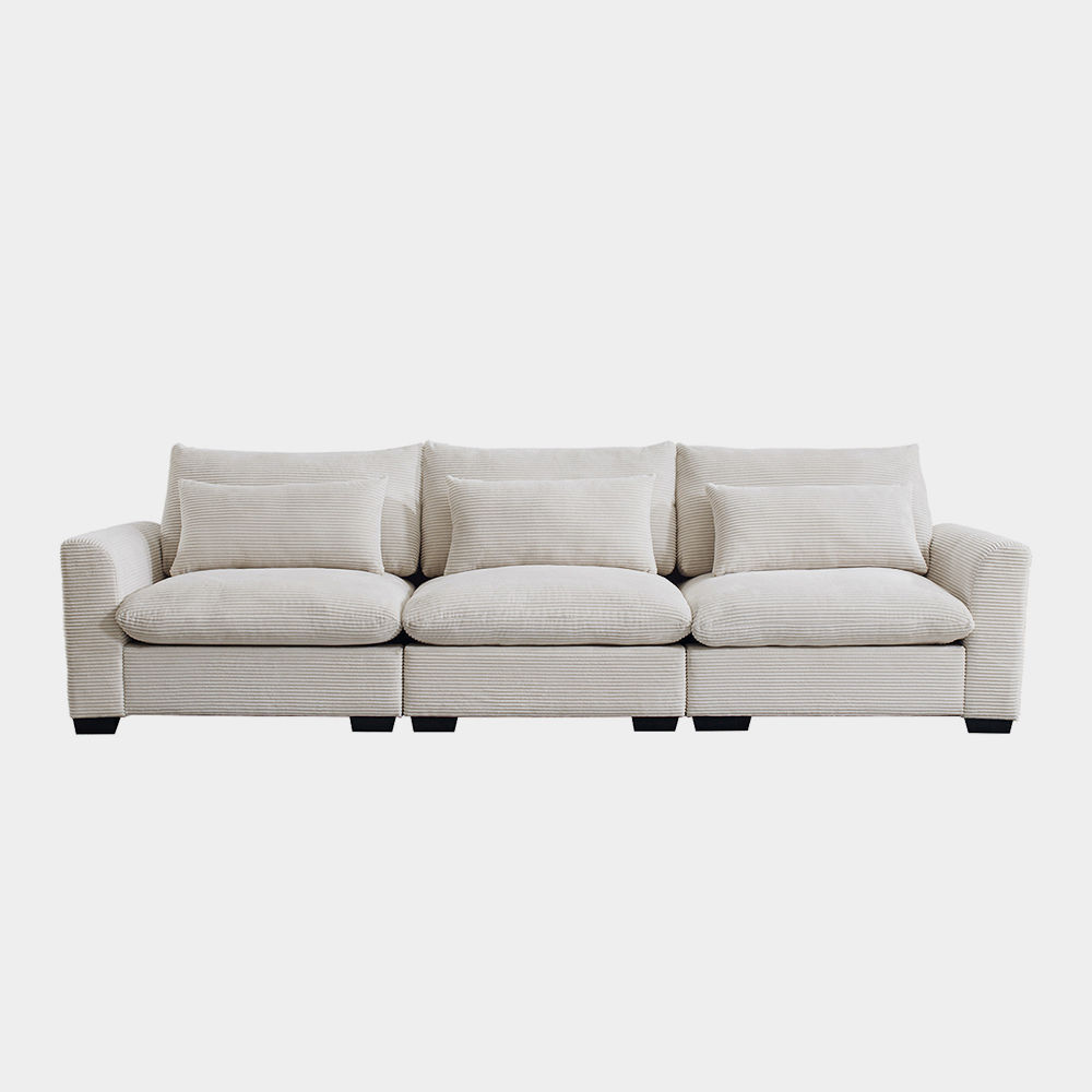 Modern Rice white Corduroy Modular Sofas