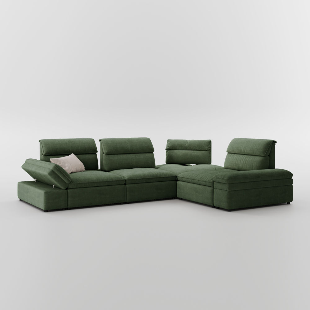 Green Fabric Modular Sofas
