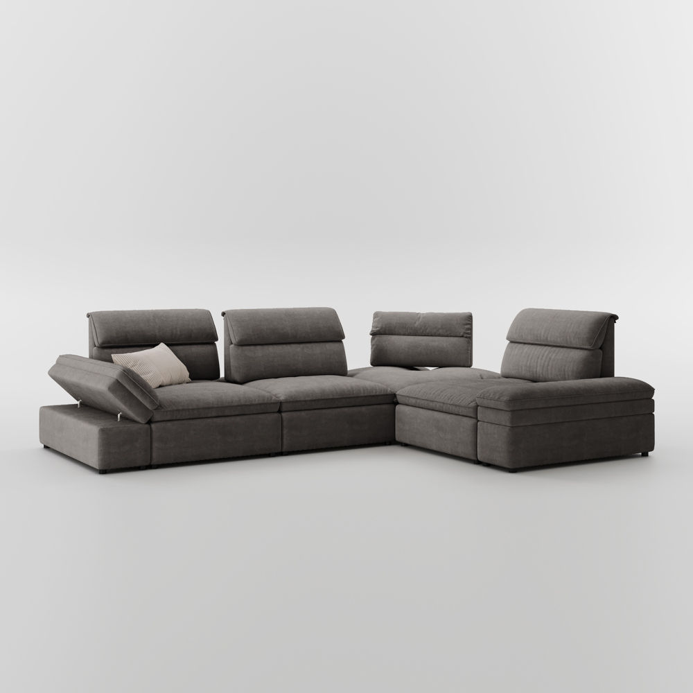 Gray Fabric Modular Sofas