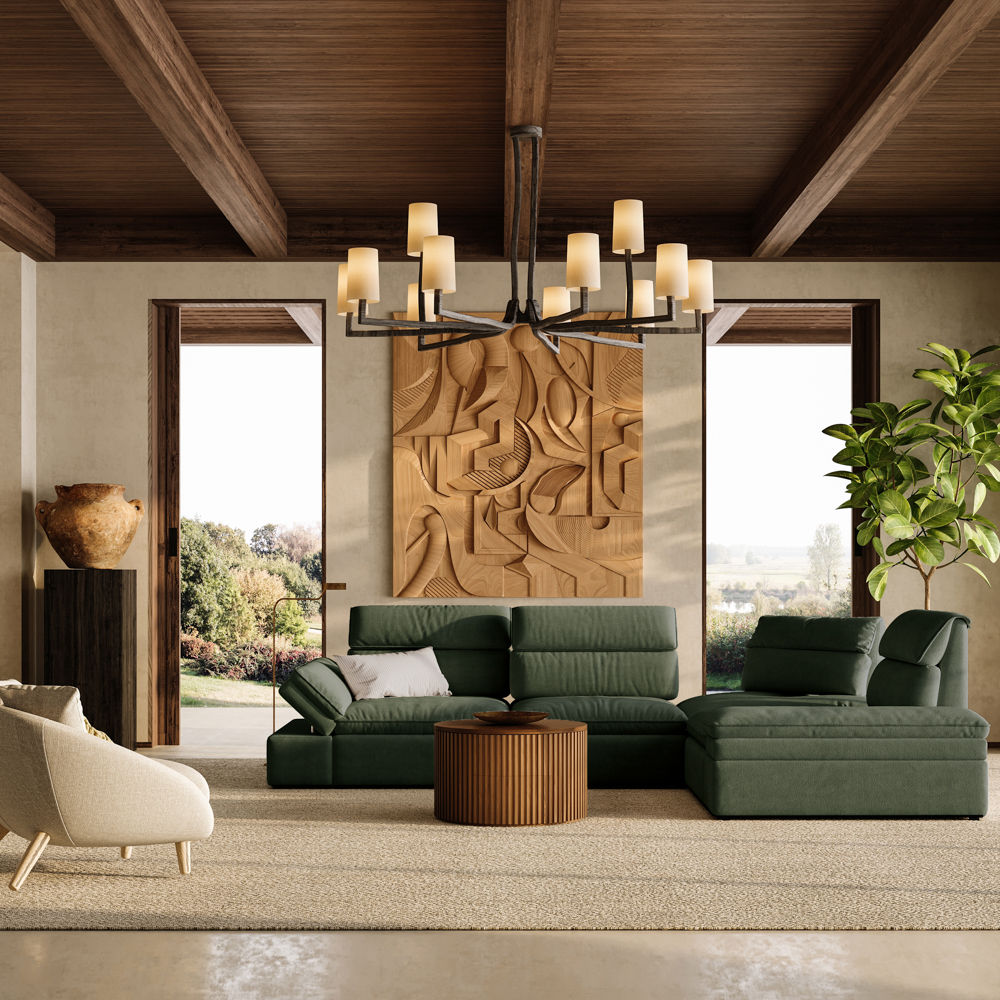 Green Fabric Modular Sofas