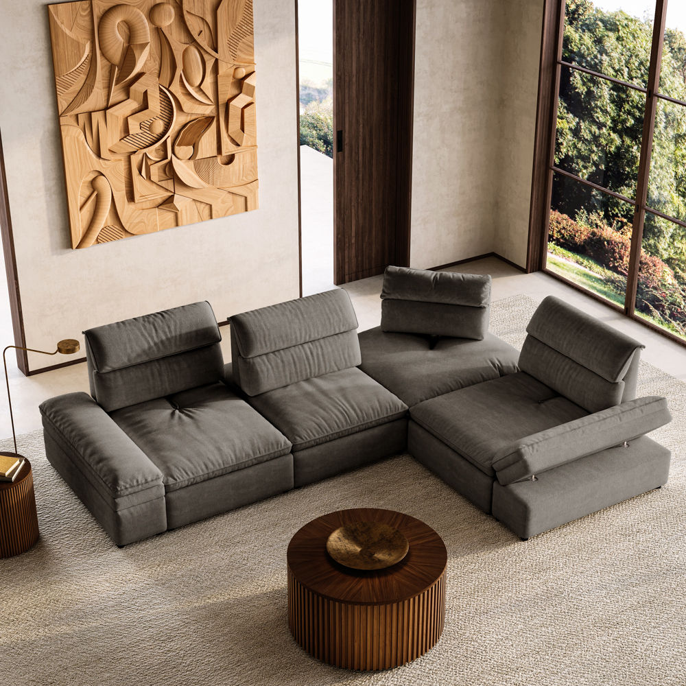 Gray Fabric Modular Sofas