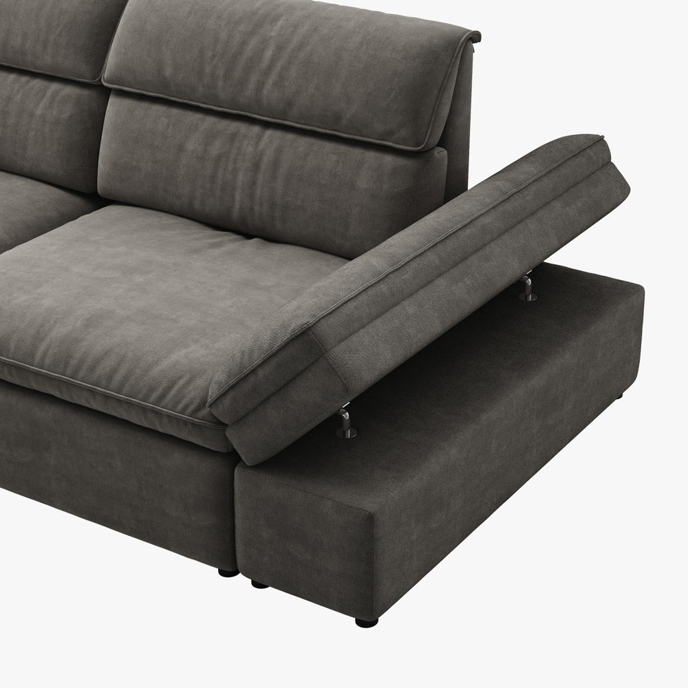 Pet Friendly Gray Fabric Modular Sofas