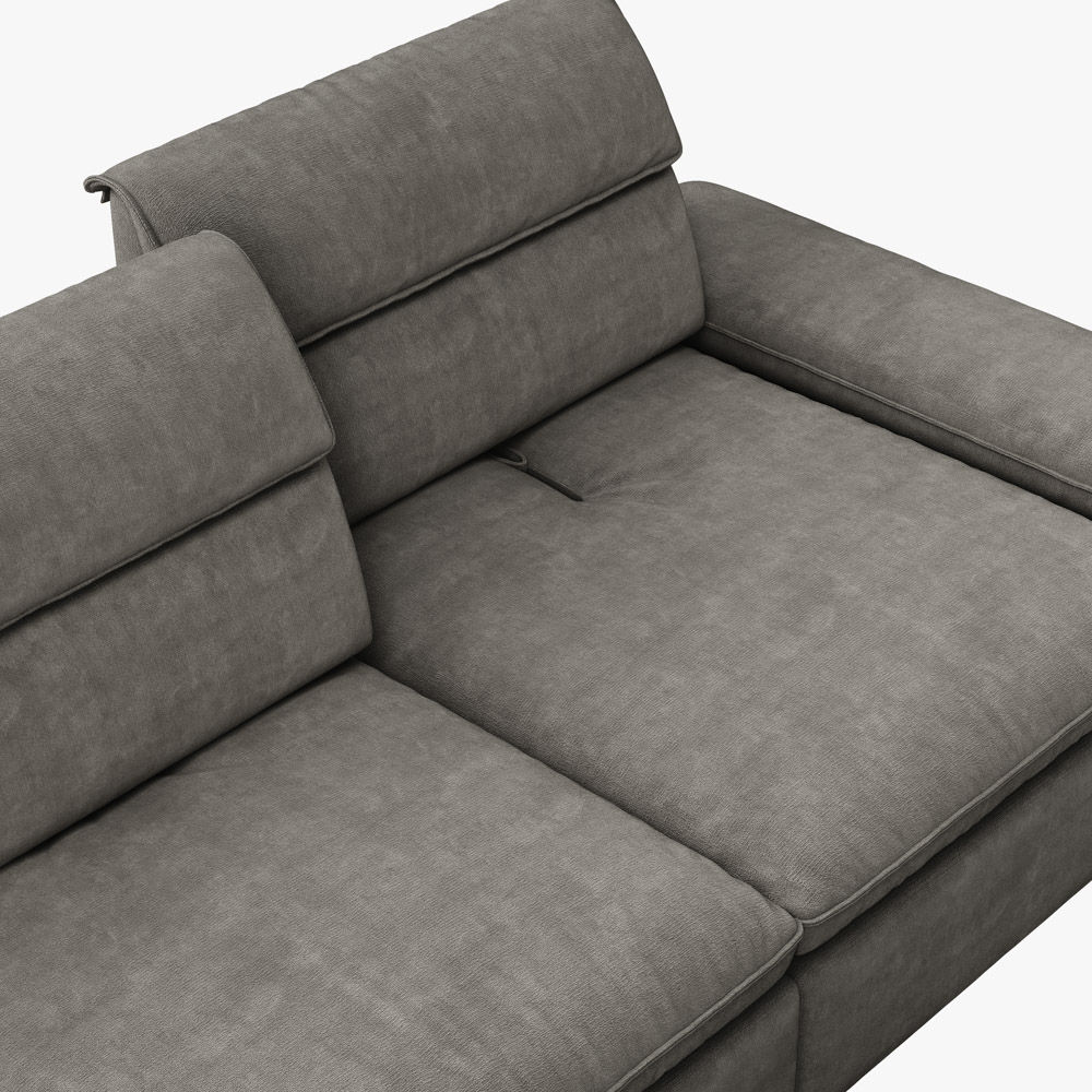 L-Shaped Sofas Gray Fabric Modular Sofas