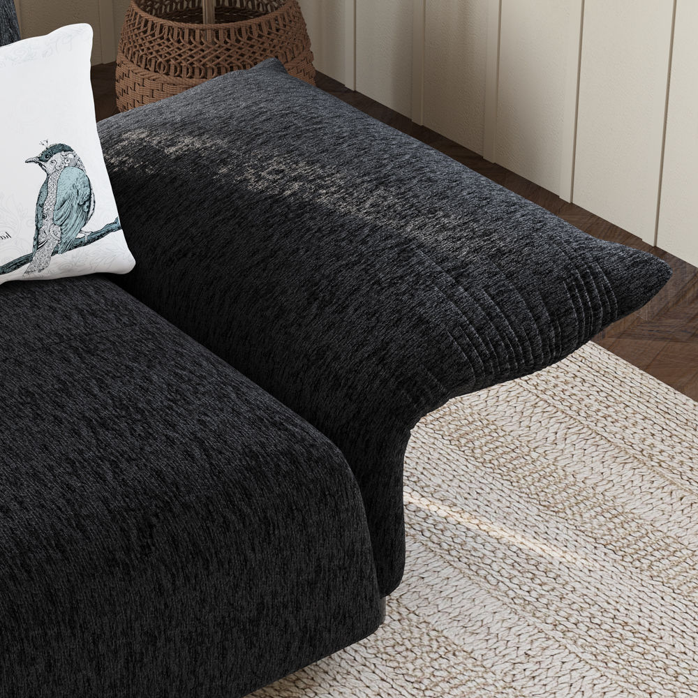 Modular Sofas Black Chenille Modular Sofas