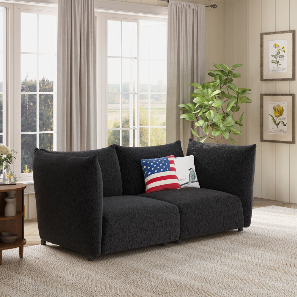 Modular Sofas Black Chenille Modular Sofas