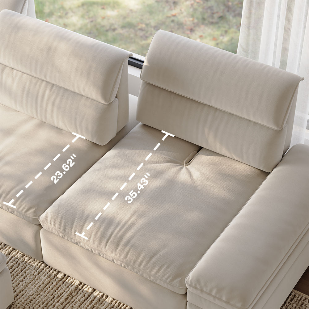 Sofas & Loveseats Beige Fabric Modular Sofas