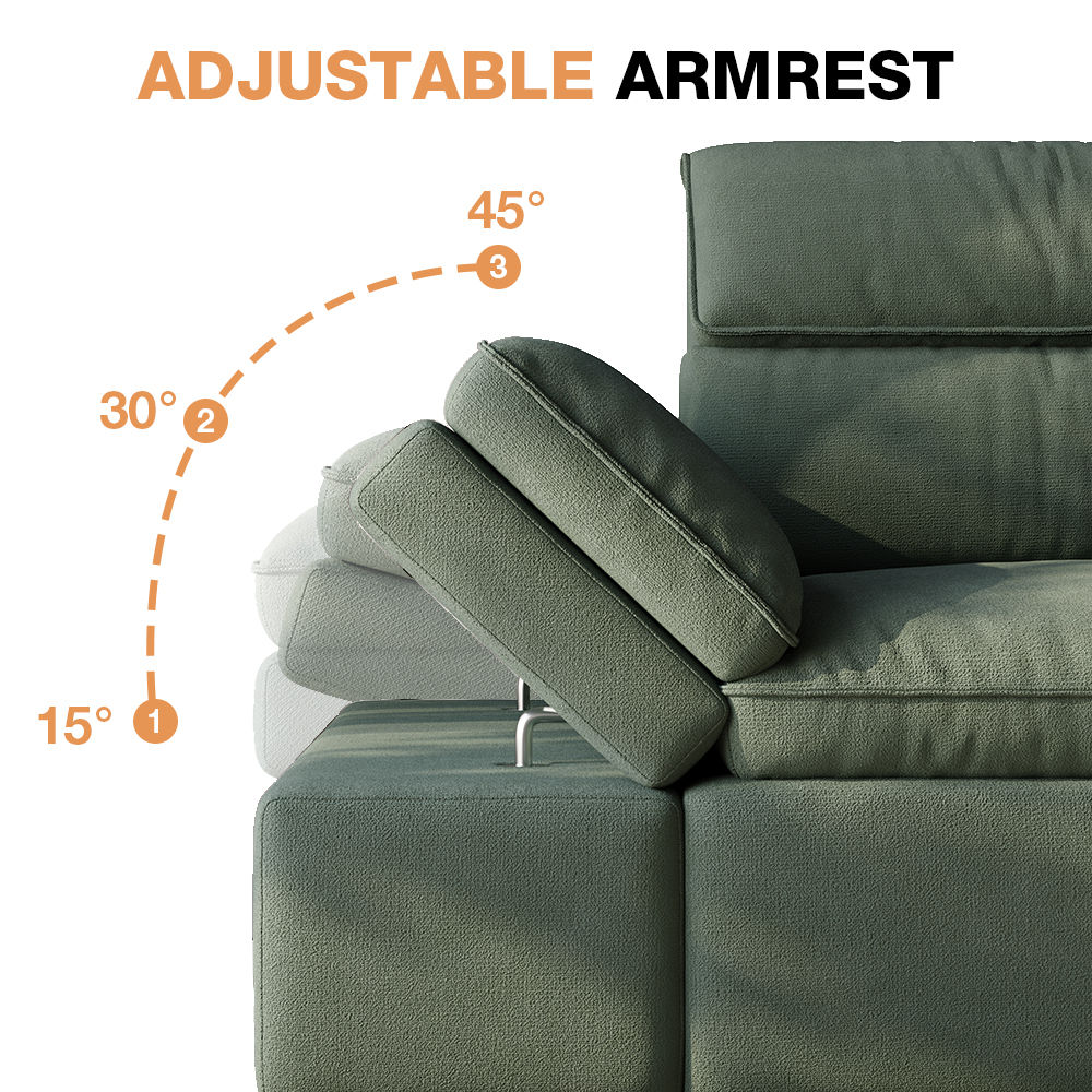 Pet Friendly Dark Green Fabric Modular Sofas