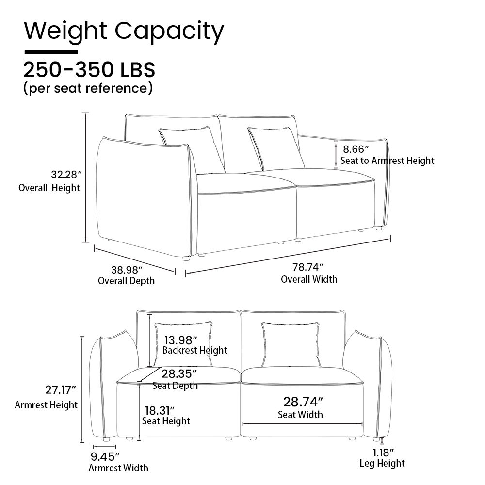 Pure Color Beige Corduroy Modular Sofas