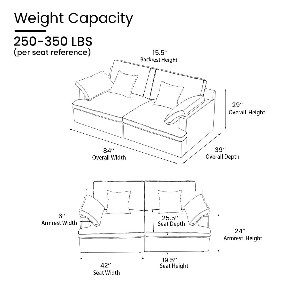 Partly Assemble Beige Chenille Fabric Modular Sofas