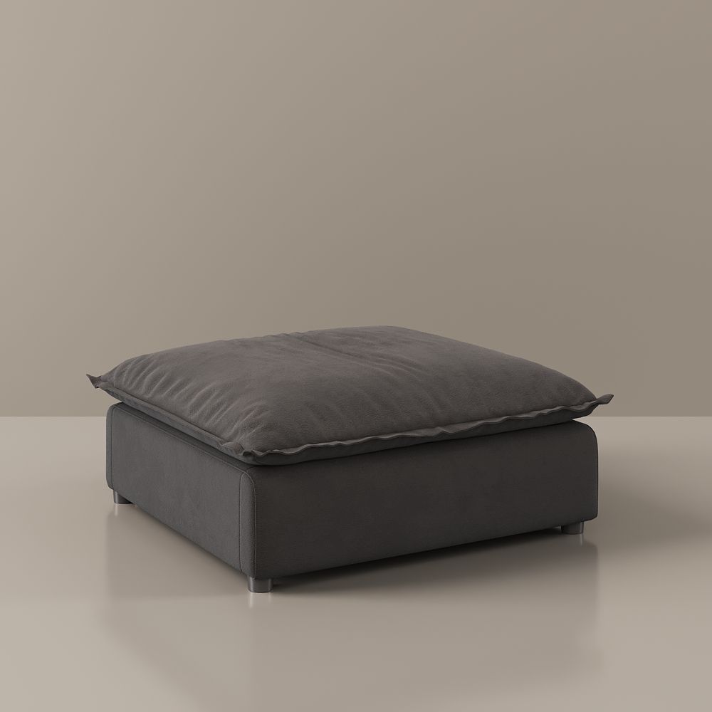On the Ground Gray Suede Fabric Modular Sofas