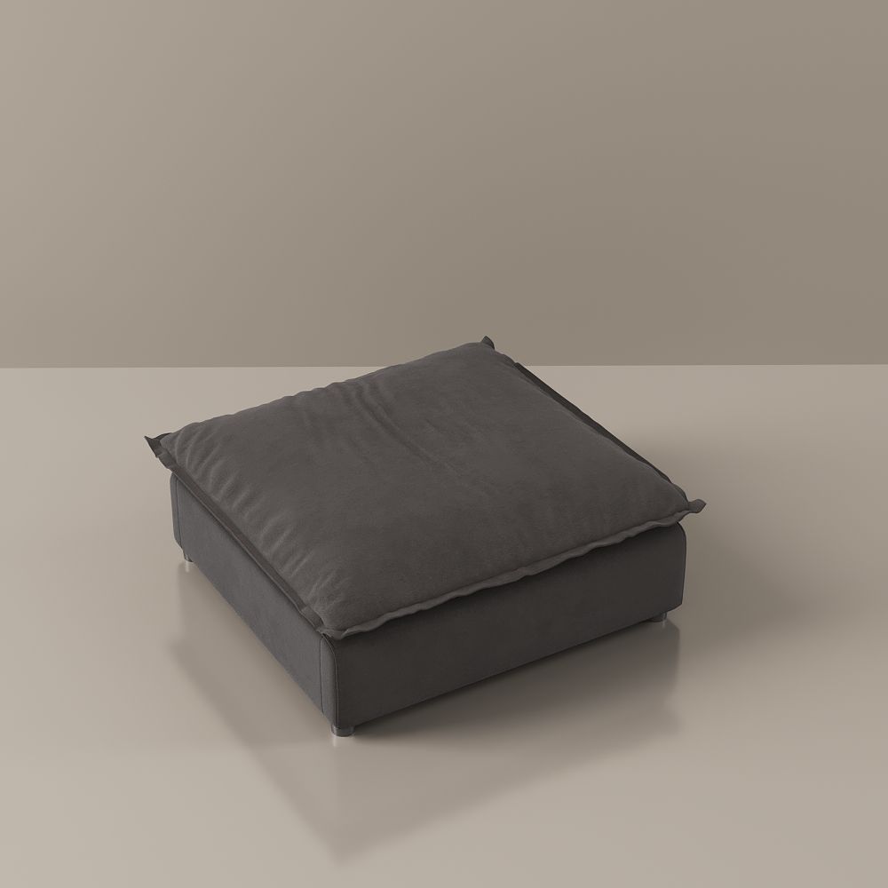 Fabric Gray Suede Fabric Modular Sofas