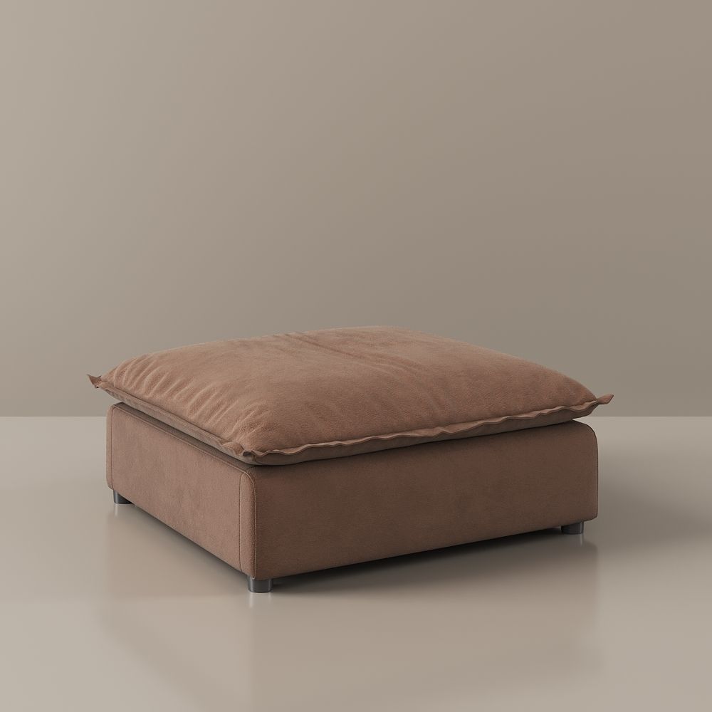 Partly Assemble Brown Suede Fabric Modular Sofas