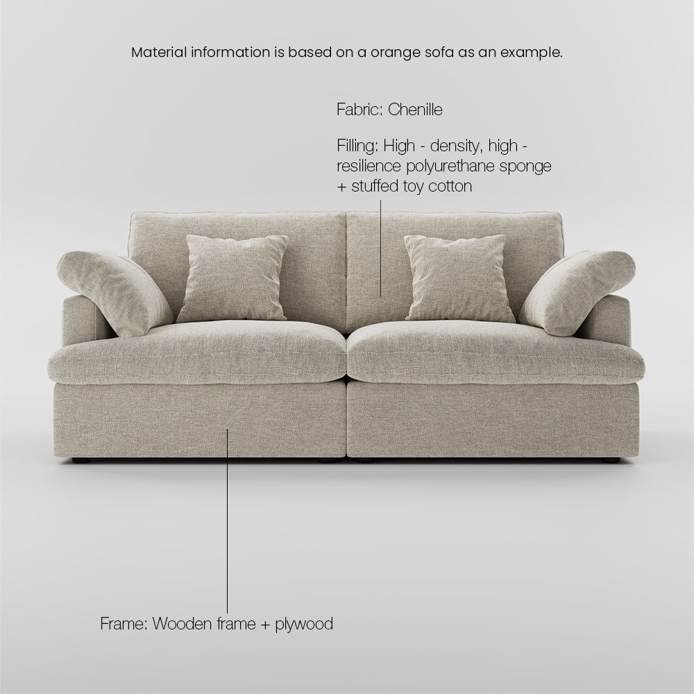 Gray Gray Chenille Fabric Modular Sofas