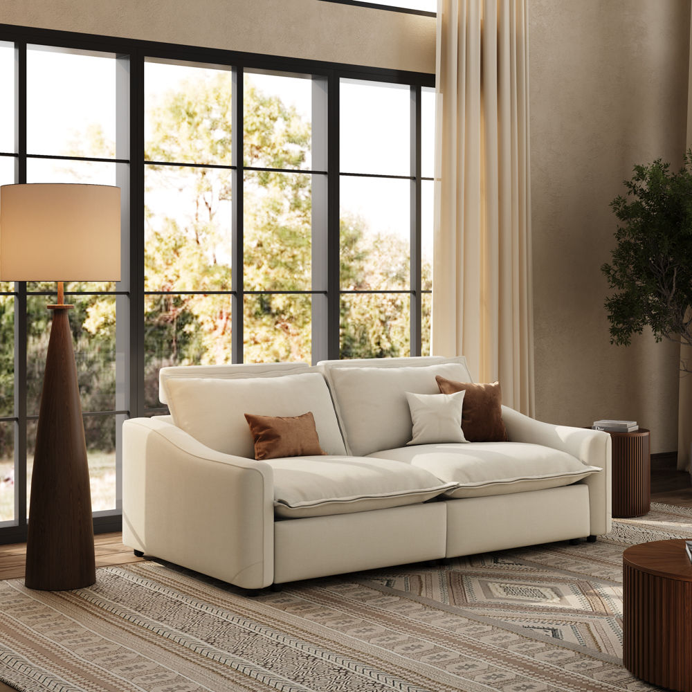 Office Beige Fabric Modular Sofas