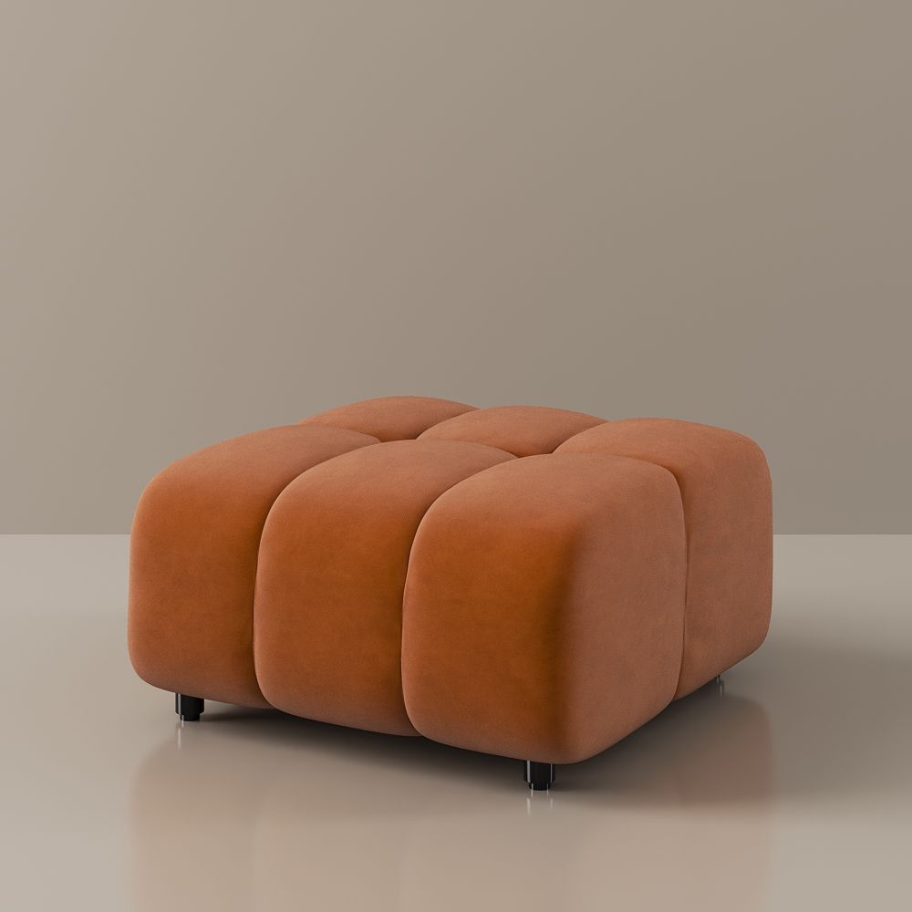 Gray Orange Fabric Modular Sofas