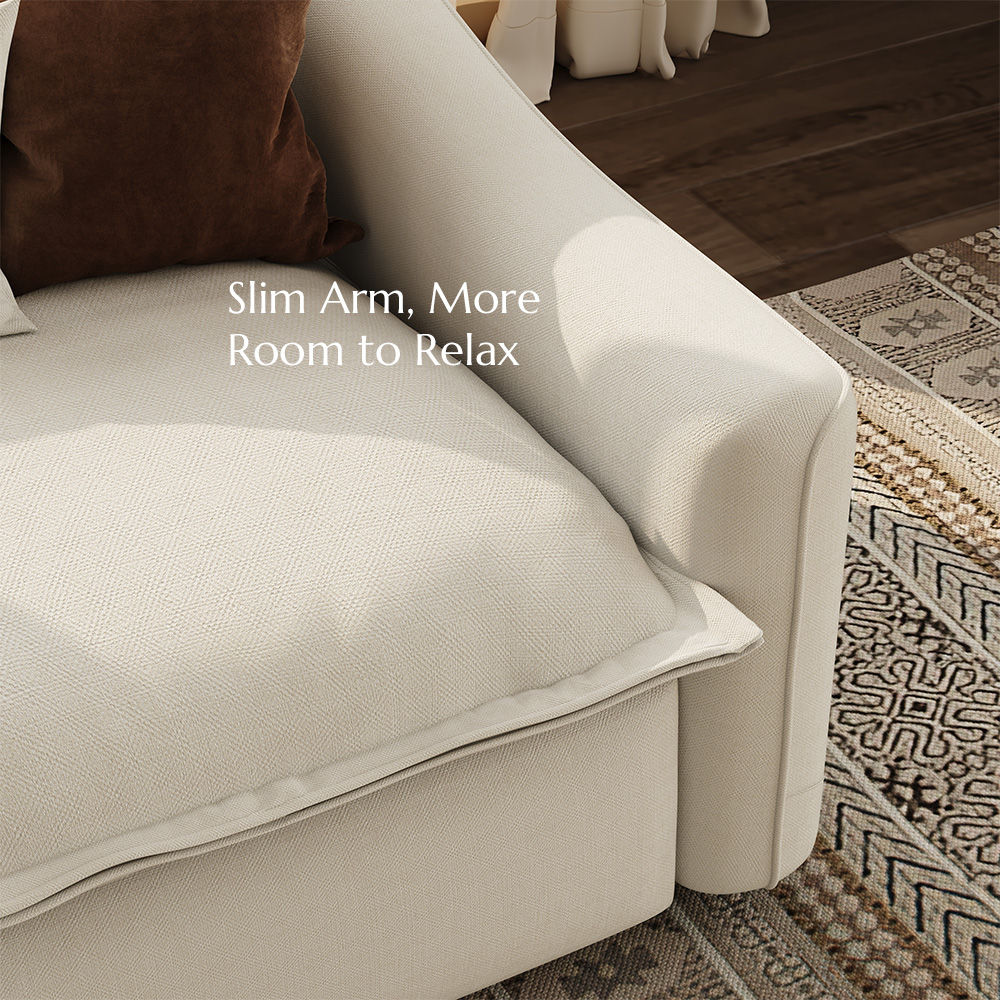 The loveseats Beige Cotton Linen Modular Sofas
